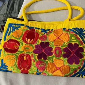 Yellow beach bag made in Mexico